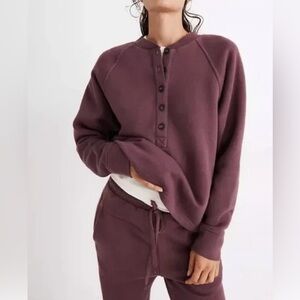 Madewell BetterTerry Henley Sweatshirt | Women’s Purple | Size Small
